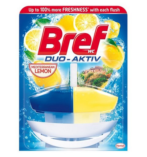Bref duo activ Lemon závěs 50ml | Čistící, dezinf.prostř., dezodoranty - Přípravky na WC - Závěsy na WC a pissoárové kostky Bref duo activ Lemon závěs 50ml | Čistící, dezinf.prostř., dezodoranty - Přípravky na WC - Závěsy na WC a pissoárové kostky